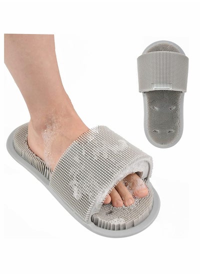 Buy Shower Foot Scrubber, Soft Silicone Bristles with Non-Slip Suction Cups - Cleans, Smooths, Exfoliates & Massages Your Feet Without Bending, Improve Circulation Soothes Tired (1PCS Gray) in UAE