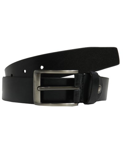 Buy GENUINE LEATHER 35MM FORMAL AND CASUAL BLACK BELT FOR MENS in UAE