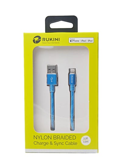 Buy Rokini cut-resistant fabric iPhone cable - Apple certified - size 1 meter in Saudi Arabia