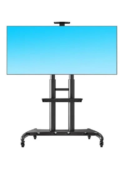 اشتري TV Cart Rolling TV Stand with Lockable Wheels for 55 to 80 Inch Plasma LCD LED Flat or Curved Screen TVs up to 100lbs - Height Adjustable (55-80 inch) Black في الامارات