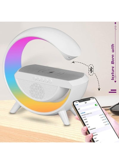 Buy Wireless Charging Bluetooth Speaker White Noise Sleep Sound Machine With Night Light For Adults in UAE