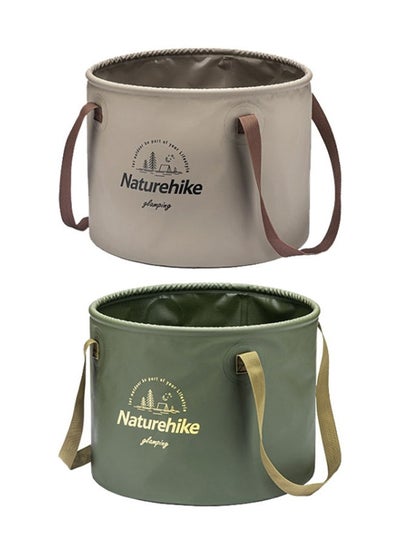 اشتري Foldable Round Bucket Army Green/10L في السعودية