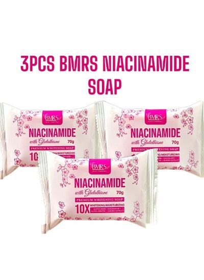 Buy 3PCS BMRS Niacinamide Gluta Premium 10X Whitening Soap 70g in Saudi Arabia