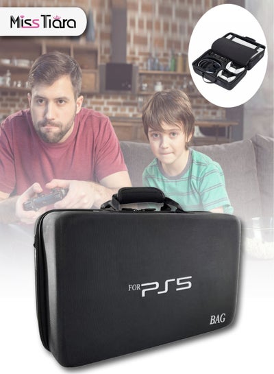 Buy Portable Travel Case Bag for PS5 Shockproof Hard Shell Luxury Waterproof EVA Bag (Black) in UAE