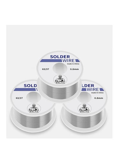 Buy 3Pcs Solder Wire For Electronic Soldering Tin Lead Rosin Core Solder Wire Wick Repairing Wires Circuit Board Jewellery 63 To 37 0.8MM in Saudi Arabia