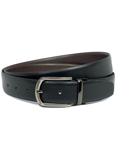 Buy Focus Faux Leather Reversible Belt for Men Stylish Formal Belt with Adjustable Buckle – Black & Brown Men's Belt for Formal Wear, Trouser Belt, Gifts for Men in UAE