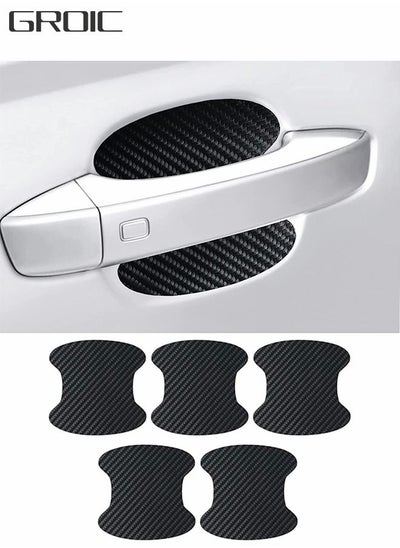 Buy 5 PCS Car Door Handle Sticker,Carbon Fiber Anti-Scratches Car Door Cup Protector,Universal Auto Door Paint Guard Car Door Cup Scratch Protection Films,Automobile Decoration Accessories in Saudi Arabia