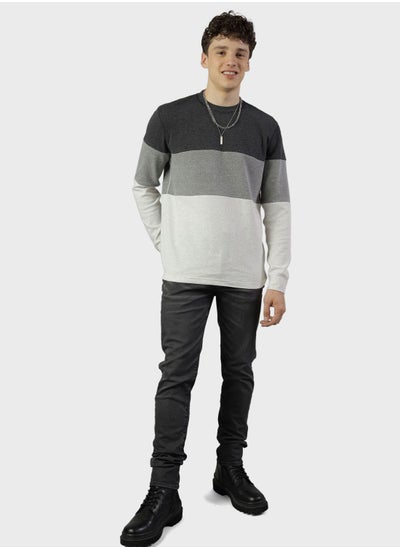 Buy Colorblock Crew Neck Sweatshirt in UAE