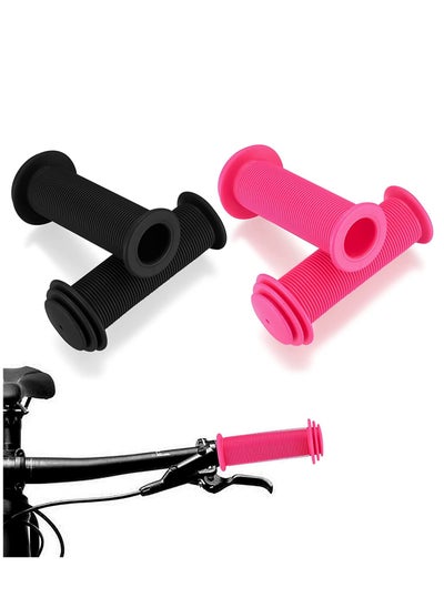 اشتري SYOSI Bicycle Handlebar Grips Bike Handlebar Grips 22mm Non-Slip Rubber Bikes Grips Short Bicycle Handlebar Grips for Children Standard BMX Mountain Bikes Bicycle Handlebar Grips Black Red 2 Pairs في السعودية