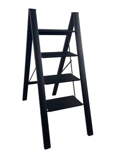 اشتري VIO Step Ladder, Portable Folding Step Stool, Anti-Slip Wide Pedal Stepladders for Kitchen Home, Office, Garage, Use Space Saving (4 Step Ladder Black) في الامارات