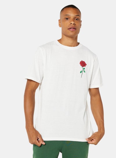 Buy Rose Graphic Crew Neck T-Shirt in Saudi Arabia