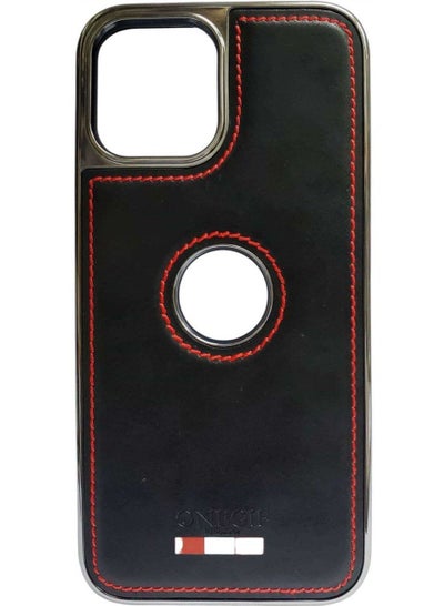 اشتري iPhone 14 Pro Max ONEGIF HandMade Luxury Leather Protective Case cover Black في الامارات