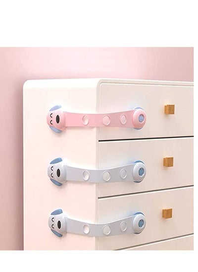 Buy Child Safety Locks for Cabinets Drawer Closet Fridge Refrigerator Trash Easy Install Kitchen, Door, Drawer, Closet, 14 Pack (7 pcs Blue & 7 pink) in Saudi Arabia