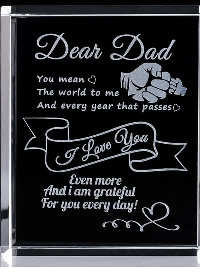 Buy Dad Birthday Gifts from Daughter and Son, Father Day Gift, Unique Personalized Crystal Keepsake Paperweight in Saudi Arabia