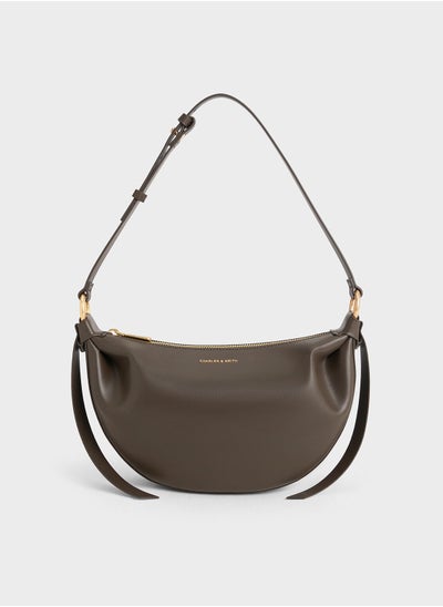 Buy CHARLES & KEITH  Shoulder Bag & Crossbody Bag Calla Half-Moon Bag - Dark Moss in UAE