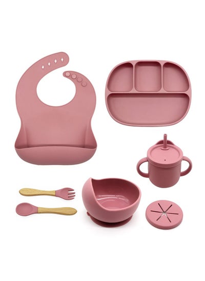 Buy 7 Pieces Silicone Baby Feeding Set in Saudi Arabia