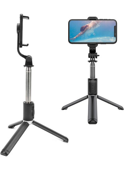 اشتري Q02 Bluetooth Selfie Stick With Tripod Horizontal Vertical Shooting For All Smartphones في الامارات