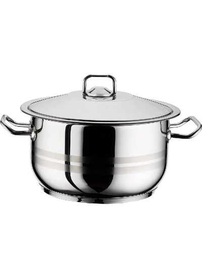 Buy Gastro Stainless Steel Casserole with Lid Silver 28 x 18 cm 3TTCLK1128007 in Saudi Arabia