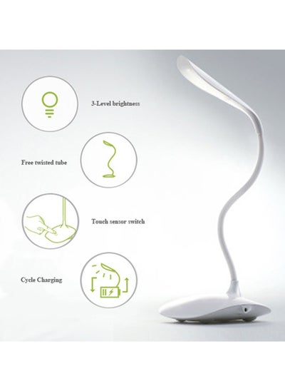 Buy R&J Led Desk Table Lamp for Study Led Light,USB Rechargeable Study Lamp for Students Dimmable 3 Stage Desk Lamp Study Light Table Lamps for Home - White in Egypt