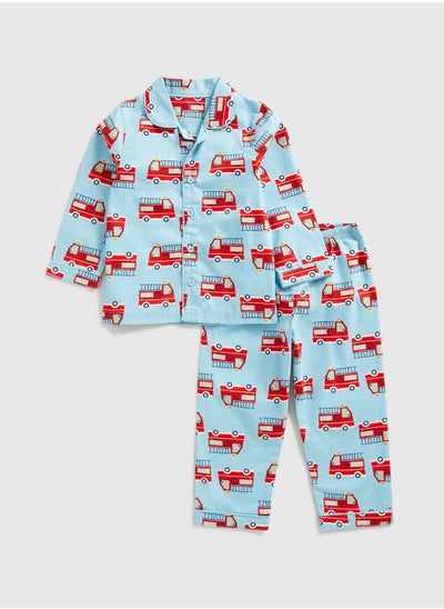 اشتري Kids Fire Truck Print Shirt Pyjama Set في الامارات