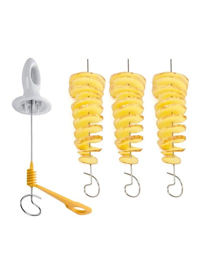 Buy Spiral Chips Potato Cutter  4 Pcs Spiral Potato Slicing  Reusable Potato Twister  Manual  Stainless Steel  Cut Evenly  Easy To Use  Easy To Clean  For Family  Party  Camping  Kitchen  Restaurant in Egypt