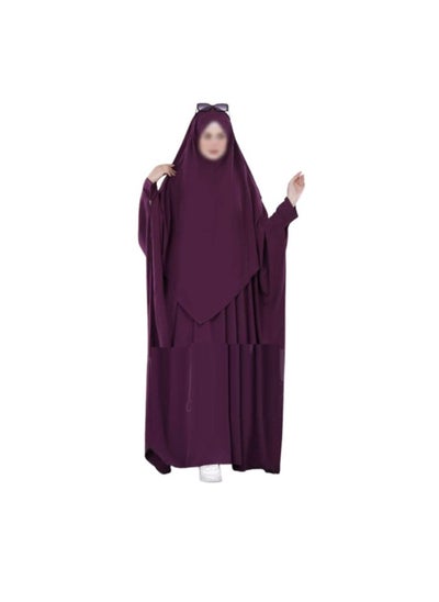 Buy 3 pieces of crepe material, ribbon + veil + niqab, size one size to fit up to 90 kilos for women in Egypt