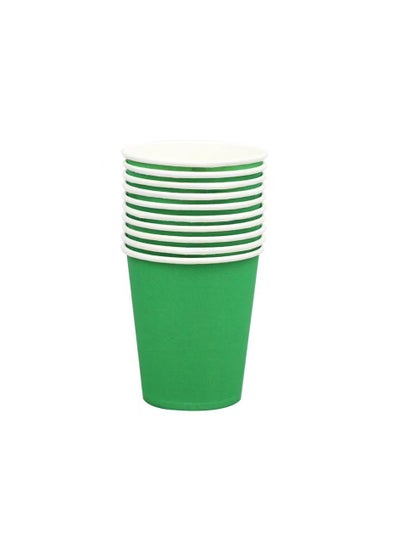 Buy Thickened disposable paper cups 250ml, 10 pieces in Saudi Arabia