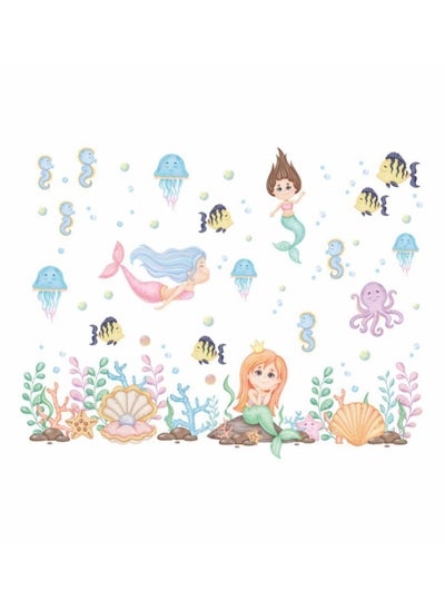 Buy Lovely Underwater World Marine Animals Wall Stickers Perfect For Kids' Bedrooms BathroomAnd Nurseries in UAE