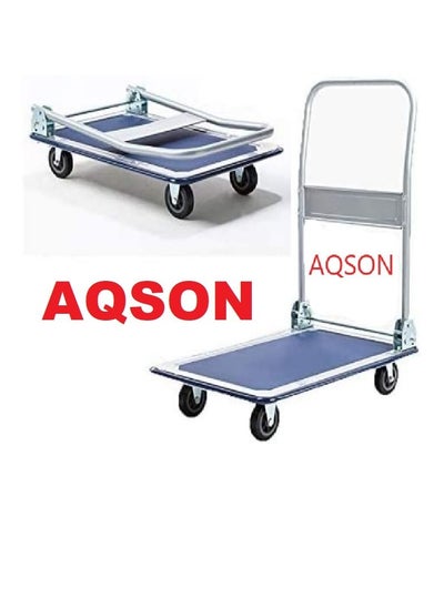 اشتري AQSON Folding Hand Cart Platform Trolley Heavy Duty Folding Hand Trucks Hand Folding Truck Cart With Mute Wheels, 150KG Load Capacity في الامارات