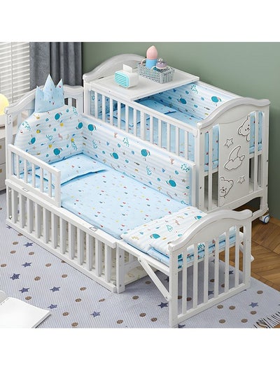 Buy Multifunctional Convertible Baby Wooden Crib,Cradle Rocker With Mosquito Net in Saudi Arabia