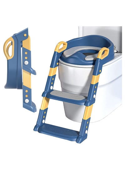Buy Potty Training Seat with Step Stool Ladder, Potty Training Toilet for Kids Boys Girls Toddlers-Comfortable Safe Potty Seat with Anti-Slip Pads Ladder in Saudi Arabia