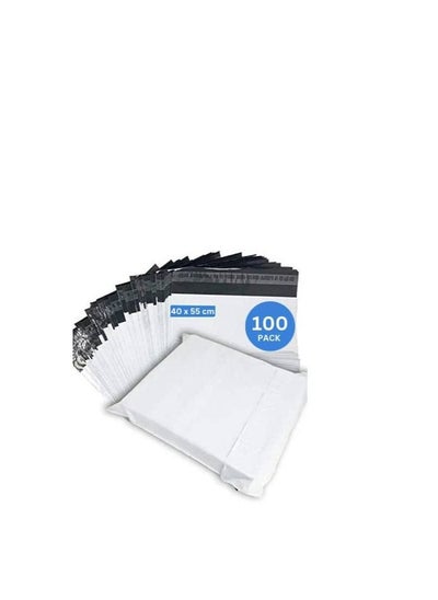 Buy White Poly Mailers Bag, 40 x 55 cm Adhesive Self-seal Shipping Bags, 100 Pack Envelopes for Packaging Delivery Posting Parcel Postals Clothes in UAE