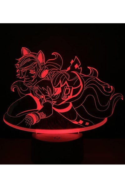 اشتري Multicolour 3D Anime LED Night Light Battery Powered Desk Lamp League of Hero Ahri Lore The Nine Tailed Fox Yasuo Li Qing Izeril Timo League of Legends Items في الامارات