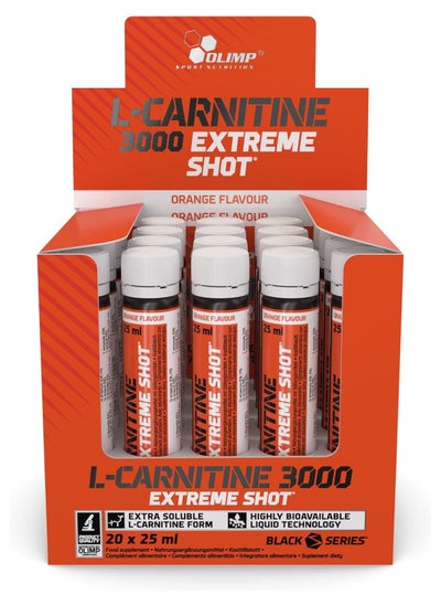 Buy L-Carnitine 3000 Extreme Shot Orange 20 x 25 ml in Saudi Arabia