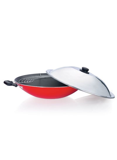 Buy Premier Aluminium Non Stick Chinese Wok - 30 Cm in UAE