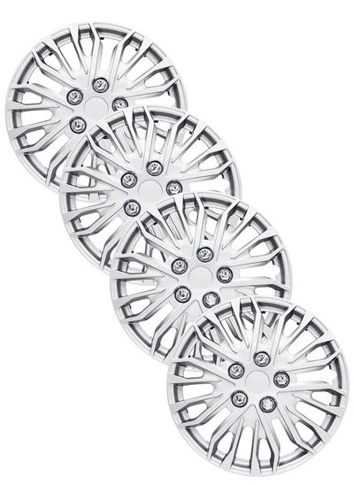 Buy Pack of 4 EM-3141 Taiwan Wheel Cover | 15" Inch | Silver Universal Nested Style in UAE