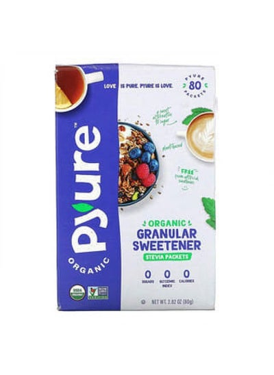 Buy Pyure, Organic Granular Stevia Sweetener, Sugar Substitute, Keto, 80 Packets, 0.035 oz (1 g) Each in UAE