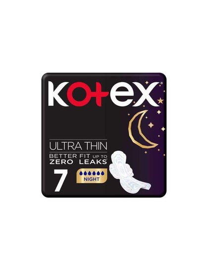 اشتري Kotex Ultra Thin Night Time Feminine Pads, 7 Pads في الامارات