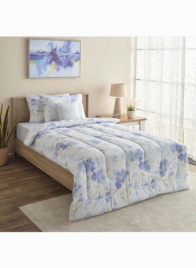 Buy Valencia Suvi 5-Piece Printed Twin Cotton BIAB Comforter Set 220 x 160 cm in UAE