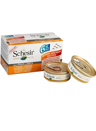 Buy Cat food (6 packs) - Schesir -Chicken fillet  & pumpkin  for cats 6 × 50 grams in Saudi Arabia