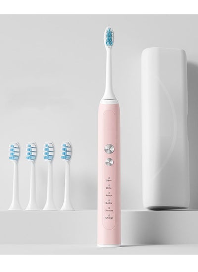 Buy Children's Electric Toothbrush Super Soft Waterproof Teeth Cleaning Artifact Battery Powered (4 Heads) in UAE