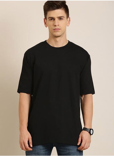 اشتري Solid Oversized Cotton T-Shirt في السعودية