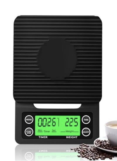 Buy Electronic Weighing Coffee Scale,Mini Electronic Scale, Coffee Scale with Timer,Professional Digital Coffee Scale,Accurate Electric Kitchen Scale(Tare Function) 5kg/0.1g Black19.5x13.5x3cm in UAE