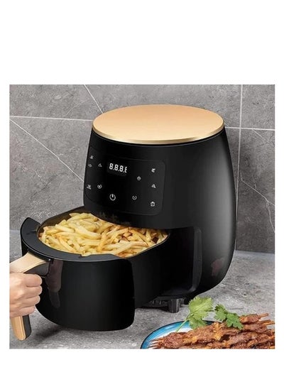 Buy Electric Fryer Machine with extra Large Capacity Non Stick Pan and Fat Reduction Belt for Oil Free Roasted Sweet Potatoes and French Fries featuring a Family Friendly Preset for 4-5 People. in UAE