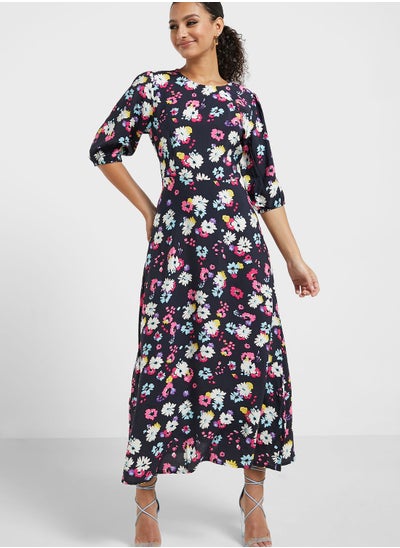 Buy Tiered Floral Printed Dress in Saudi Arabia