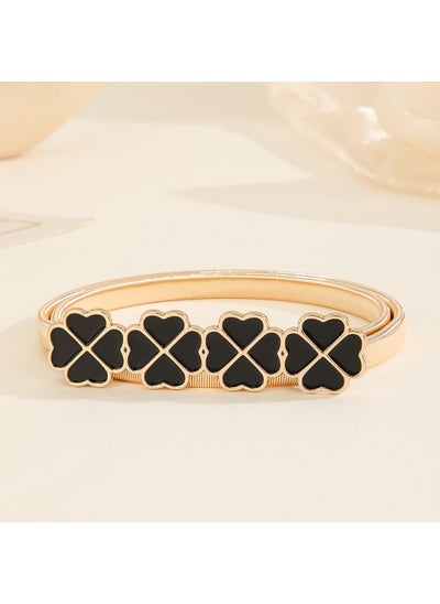 اشتري Fashion Clover Belt Dress Accessory Elastic080-Gold 080-Gold في الامارات