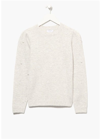 اشتري Oatmeal Pearl Sleeve Jumper في مصر