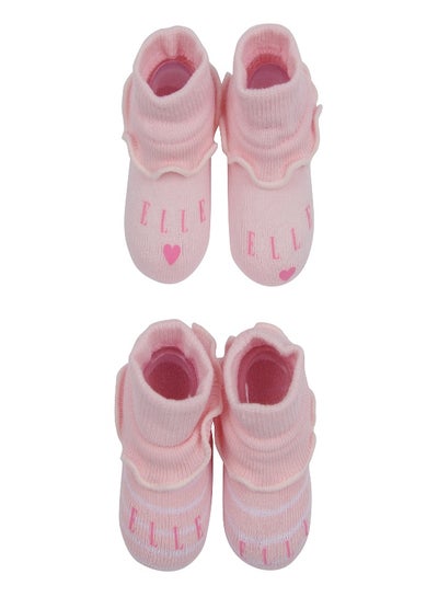 Buy Elle Baby Stripe Bootie Box Set Pink in UAE