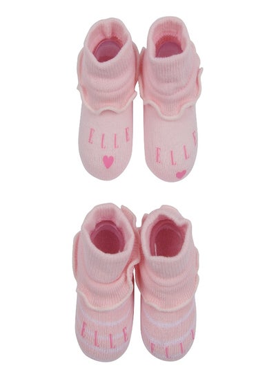 Buy Elle Baby Stripe Bootie Box Set Pink in UAE