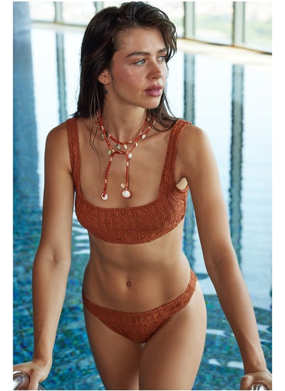 Buy Brown Bralet Premium Fabric Regular Bikini Set TBESS24BT00083 in Egypt